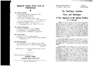 Atlantis Hoerbiger Monograph (No. 1 March 1948)