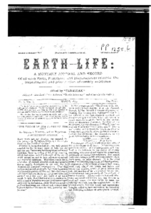 Earth-Life (No. 1 – Vol. 1 – March 1873)