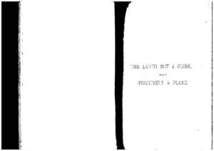 Earth Not A Globe But Positively A Plane (John T. Lawson)