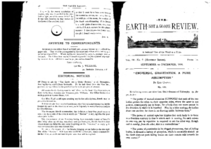 Earth Not a Globe Review – The (Vol III – No 6 – Sept-Dec 1896)