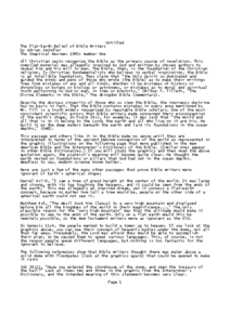 Flat Earth Beliefs of the Bible Writers