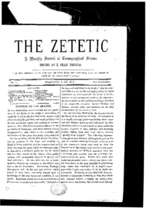 Zetetic – The (Vol. 1 – No. 1 – July 1872)